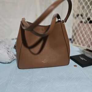 kate spade Brown Pebbled Leather Shoulder Bag